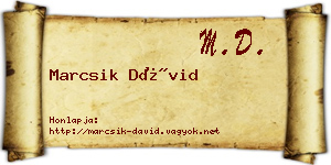 Marcsik Dávid névjegykártya