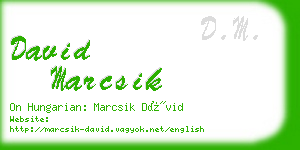 david marcsik business card